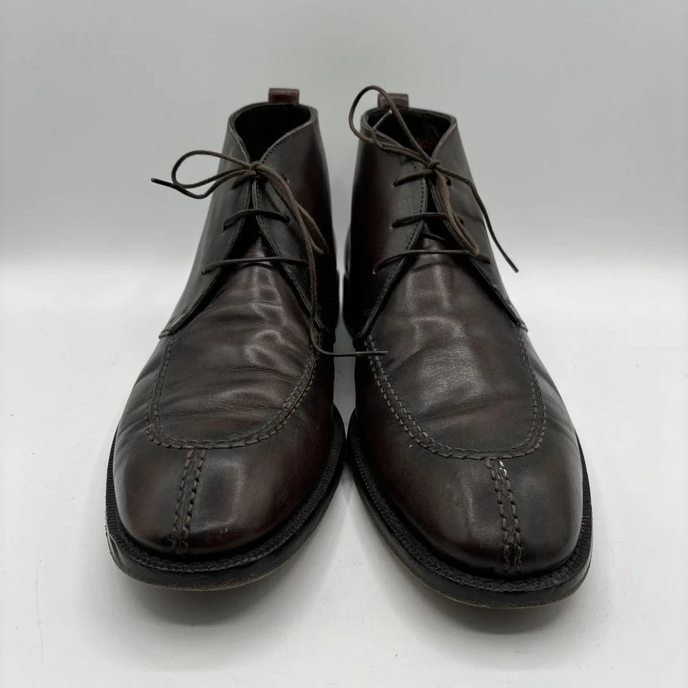 Allen Edmonds Rafael Men 11D Dark Brown Leather Split Toe Chukka Boot Dress Shoe